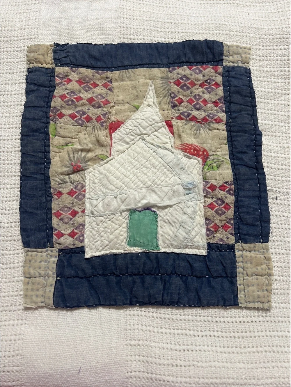 Vintage quilted church wall hanging